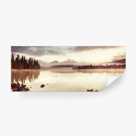 Papier peint brume matinale sur le lac dans l'Oregon – Wallnifity®