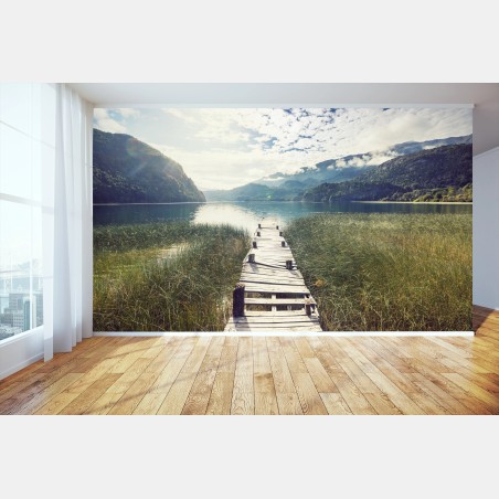 Papier peint reflets tranquilles du lac en Patagonie – Wallnifity®