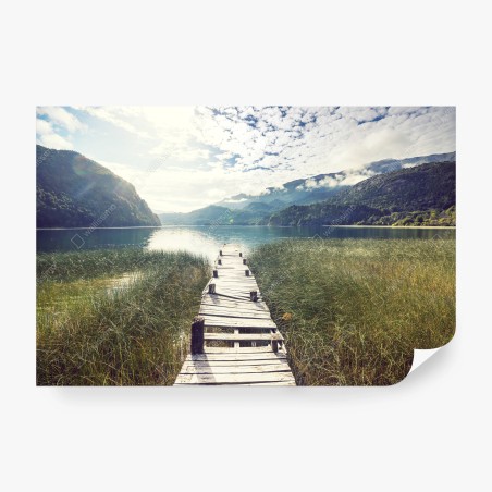 Papier peint reflets tranquilles du lac en Patagonie – Wallnifity®