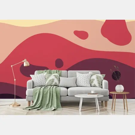 Papier peint paysage abstrait aux tons chauds – Wallnifity®