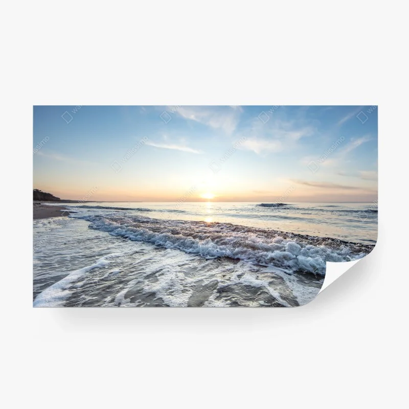 Papier peint lever de soleil sur l'océan calme – Wallnifity®