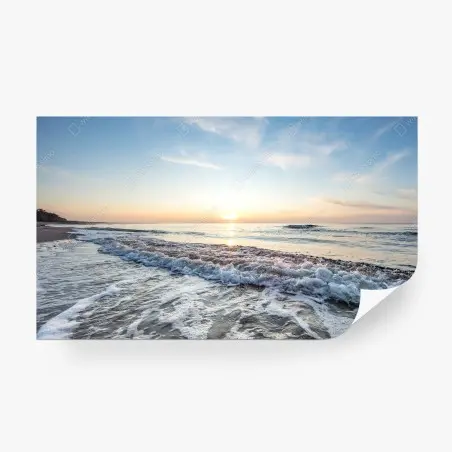 Papier peint lever de soleil sur l'océan calme – Wallnifity®