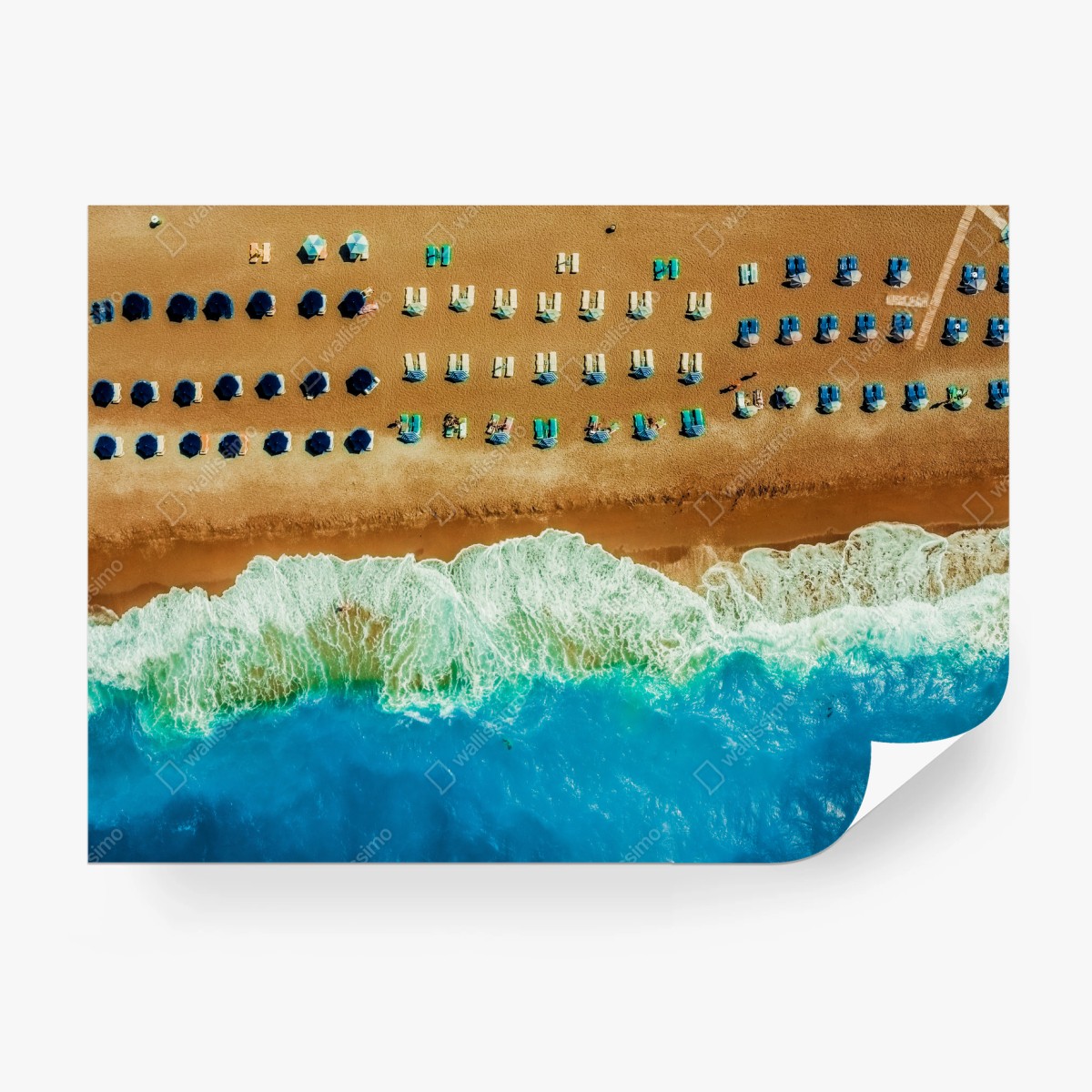 Papier peint vue aérienne d'une plage estivale – Wallnifity®