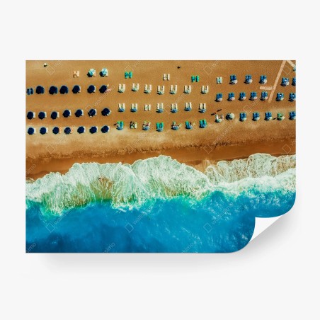 Papier peint vue aérienne d'une plage estivale – Wallnifity®