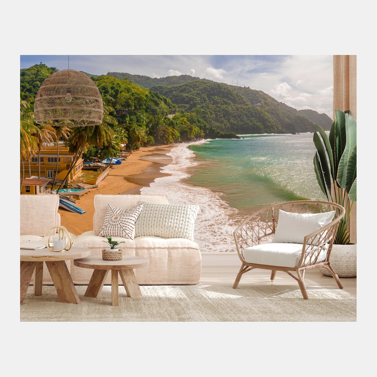Papier peint plage tropicale de la Barbade – Wallnifity®