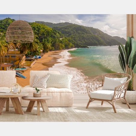 Papier peint plage tropicale de la Barbade – Wallnifity®