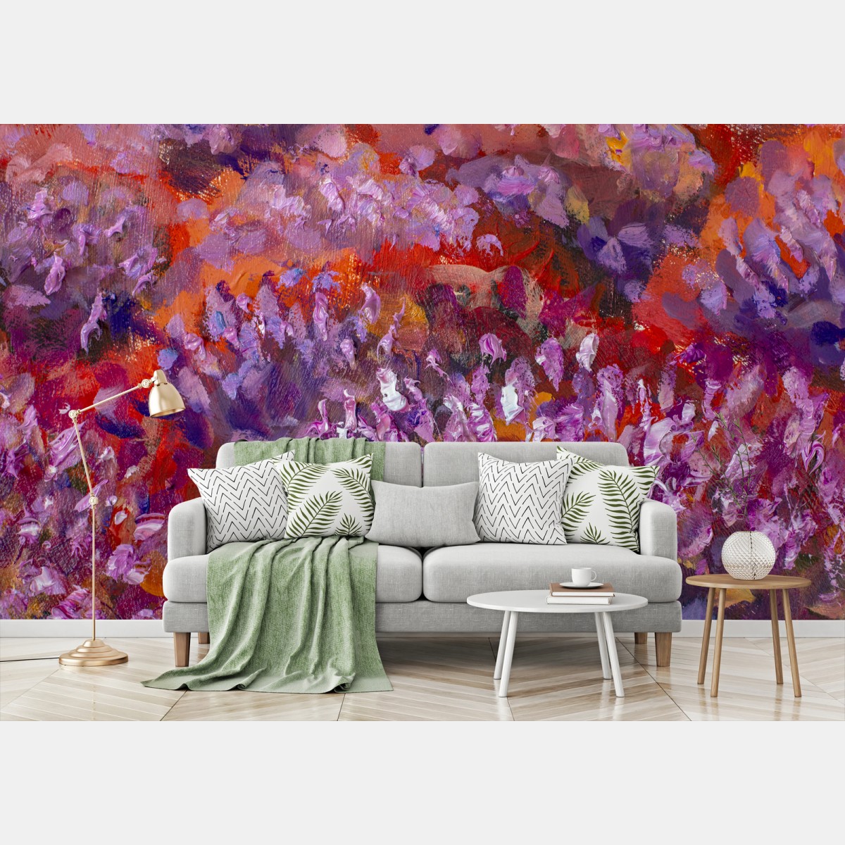 Papier peint lavandes impressionnistes en gros plan – Wallnifity® Papier peint lavandes impressionnistes en gros plan – Wallnifity®