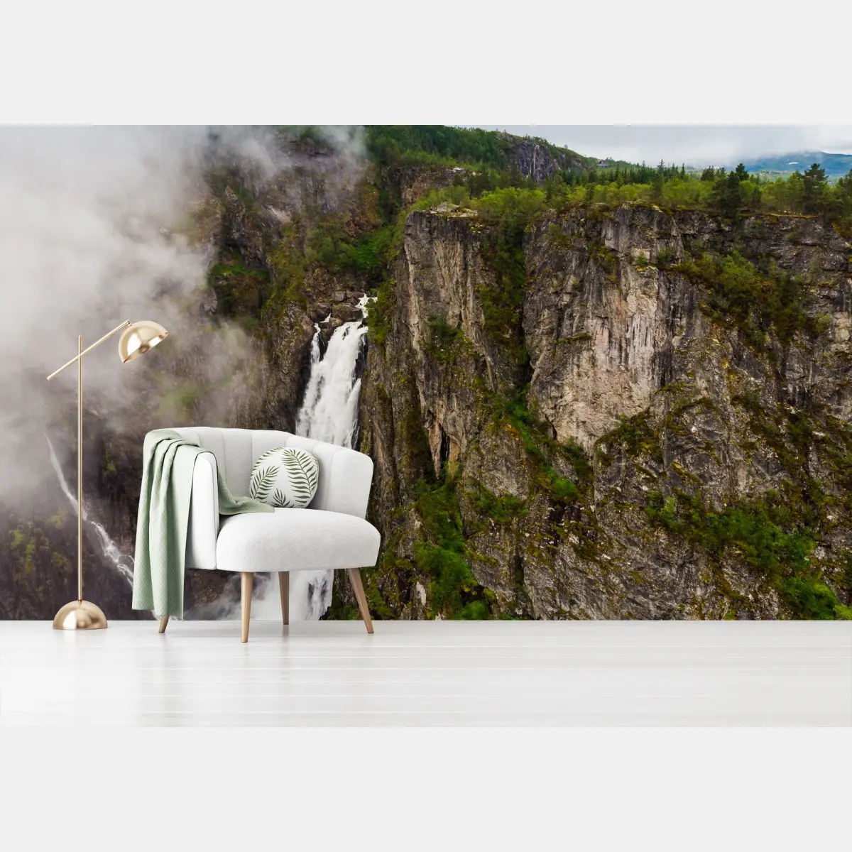 Papier peint cascade majestueuse de Vøringsfossen – Wallnifity®