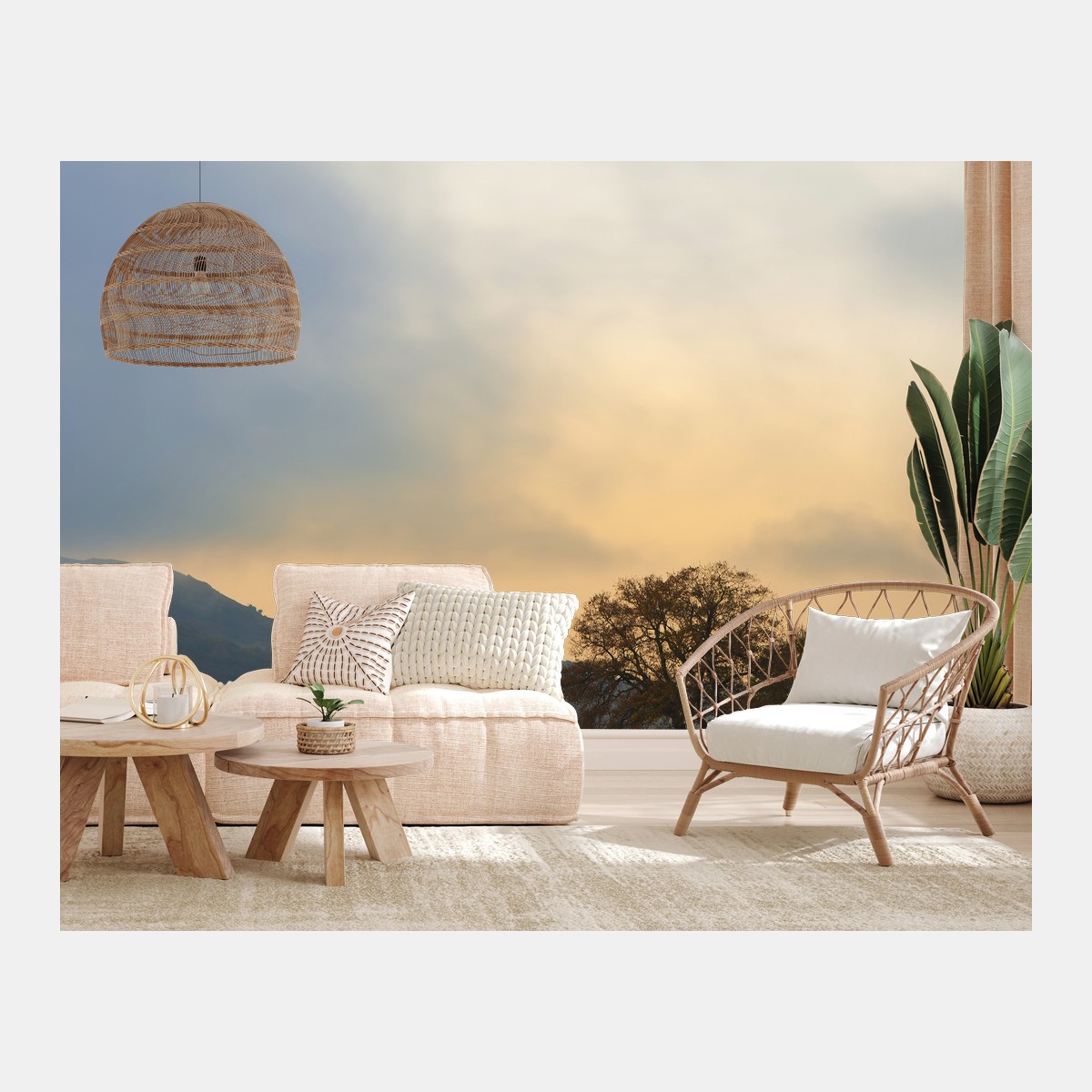 Papier peint lever de soleil brumeux sur Coniston Water – Wallnifity®