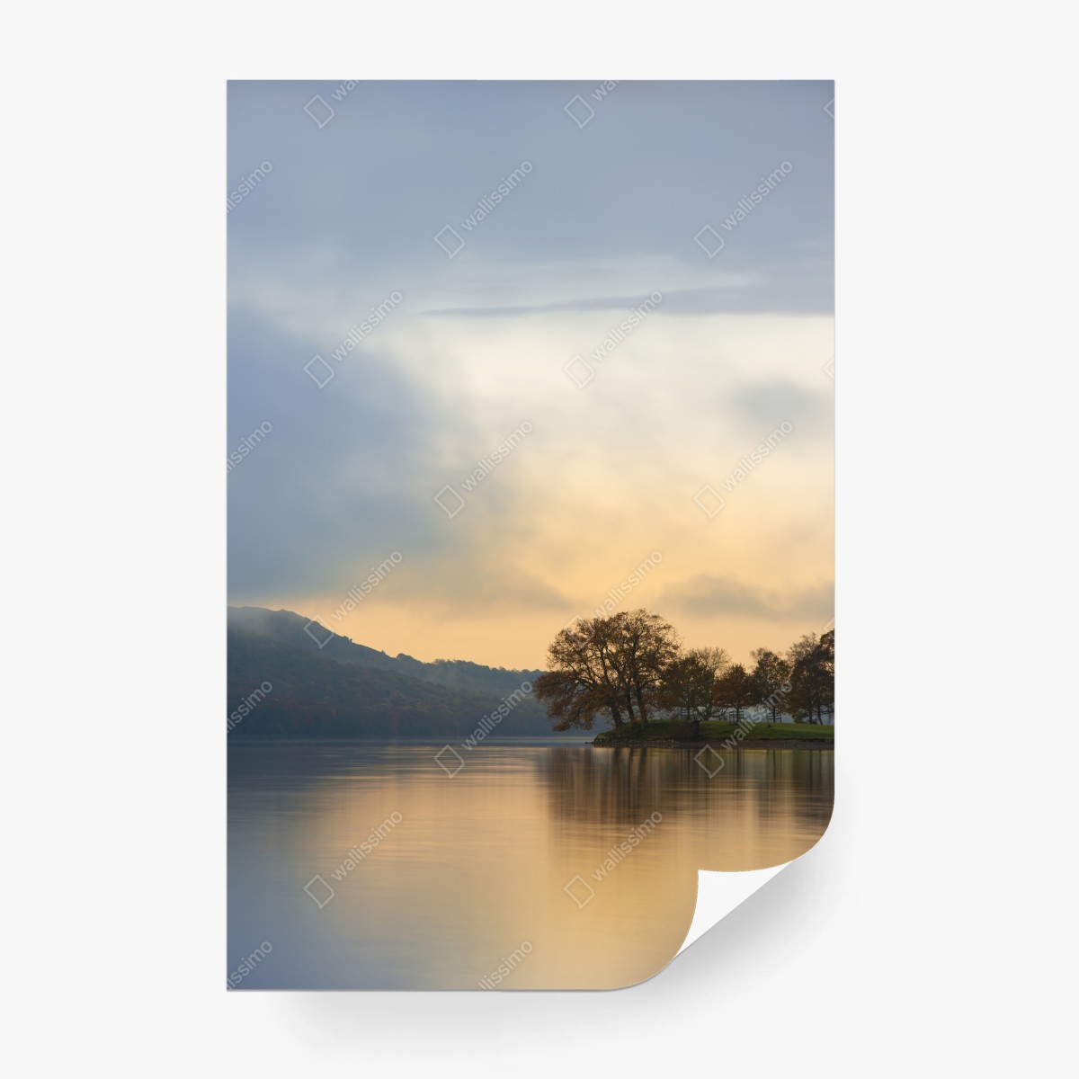 Papier peint lever de soleil brumeux sur Coniston Water – Wallnifity®