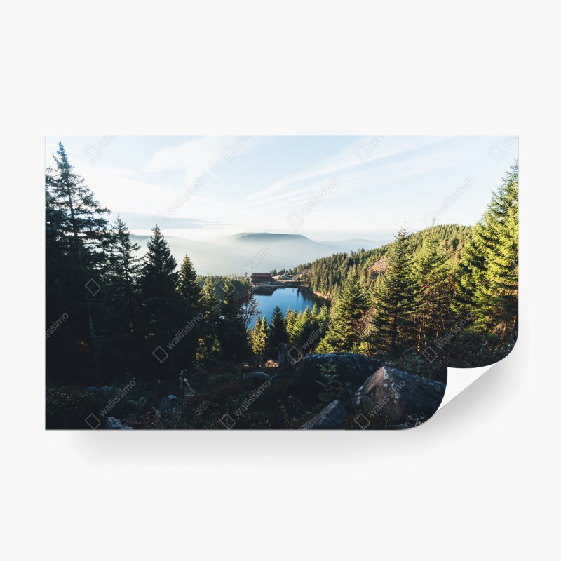 Papier peint paysage de lac de montagne au petit matin – Wallnifity® Papier peint paysage de lac de montagne au petit matin – Wallnifity®