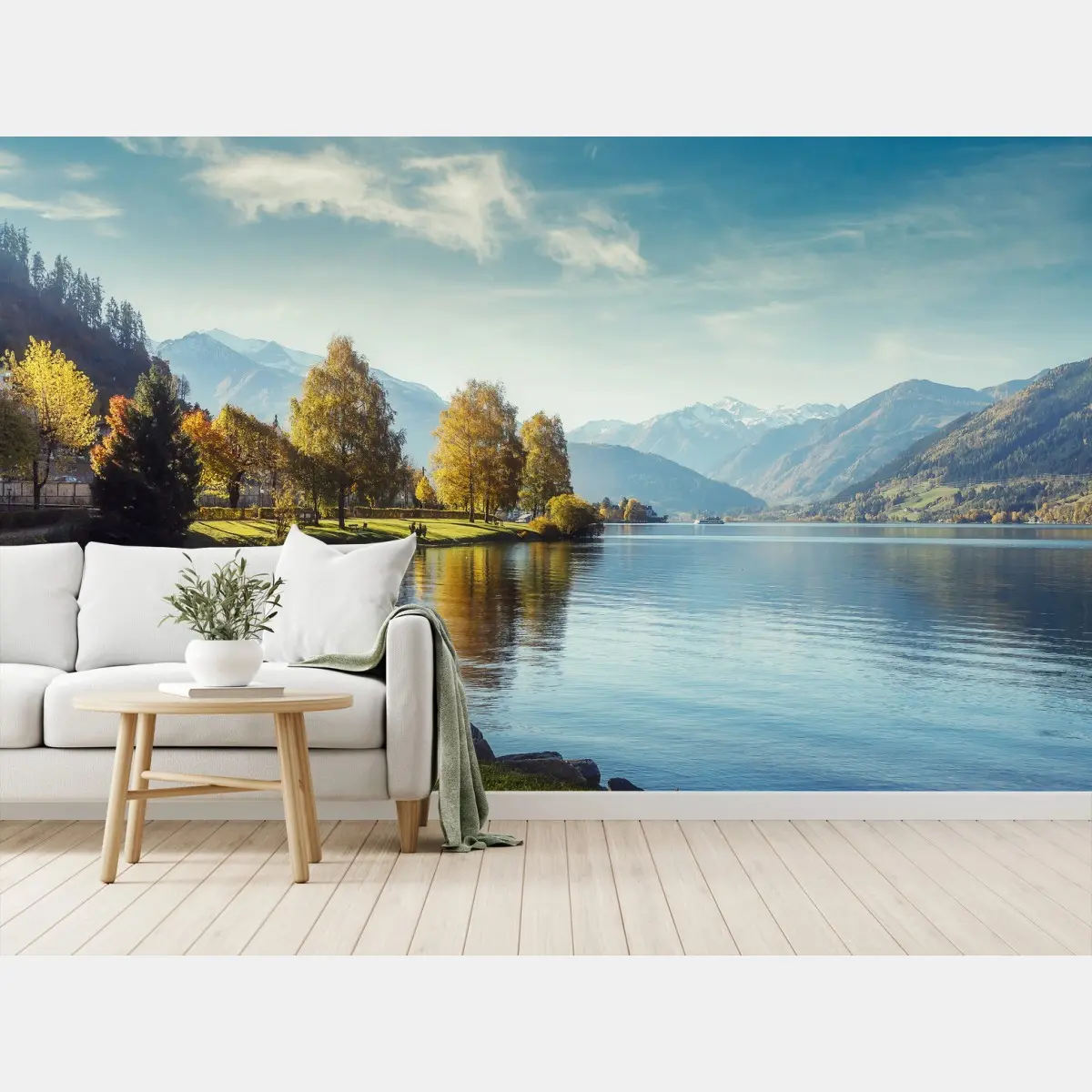 Papier peint reflet alpin au lac de Zell am See – Wallnifity®