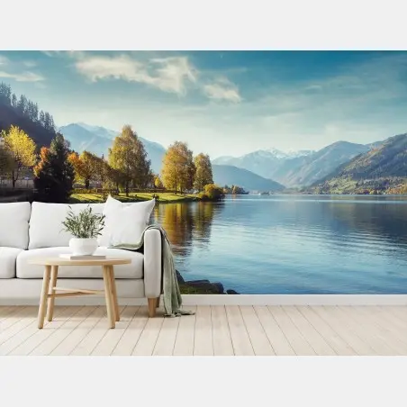 Papier peint reflet alpin au lac de Zell am See – Wallnifity®