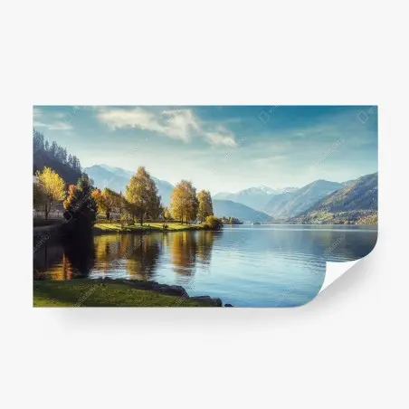 Papier peint reflet alpin au lac de Zell am See – Wallnifity®