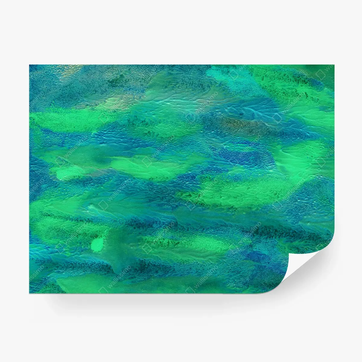 Papier peint horizon marin abstrait en tons turquoise et émeraude – Wallnifity®