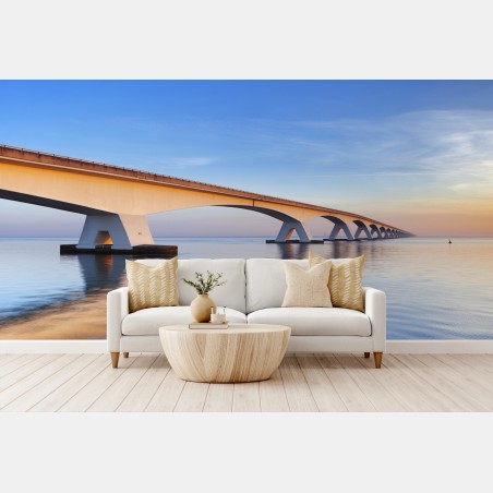Papier peint horizon paisible au Zeelandbrug – Wallnifity®