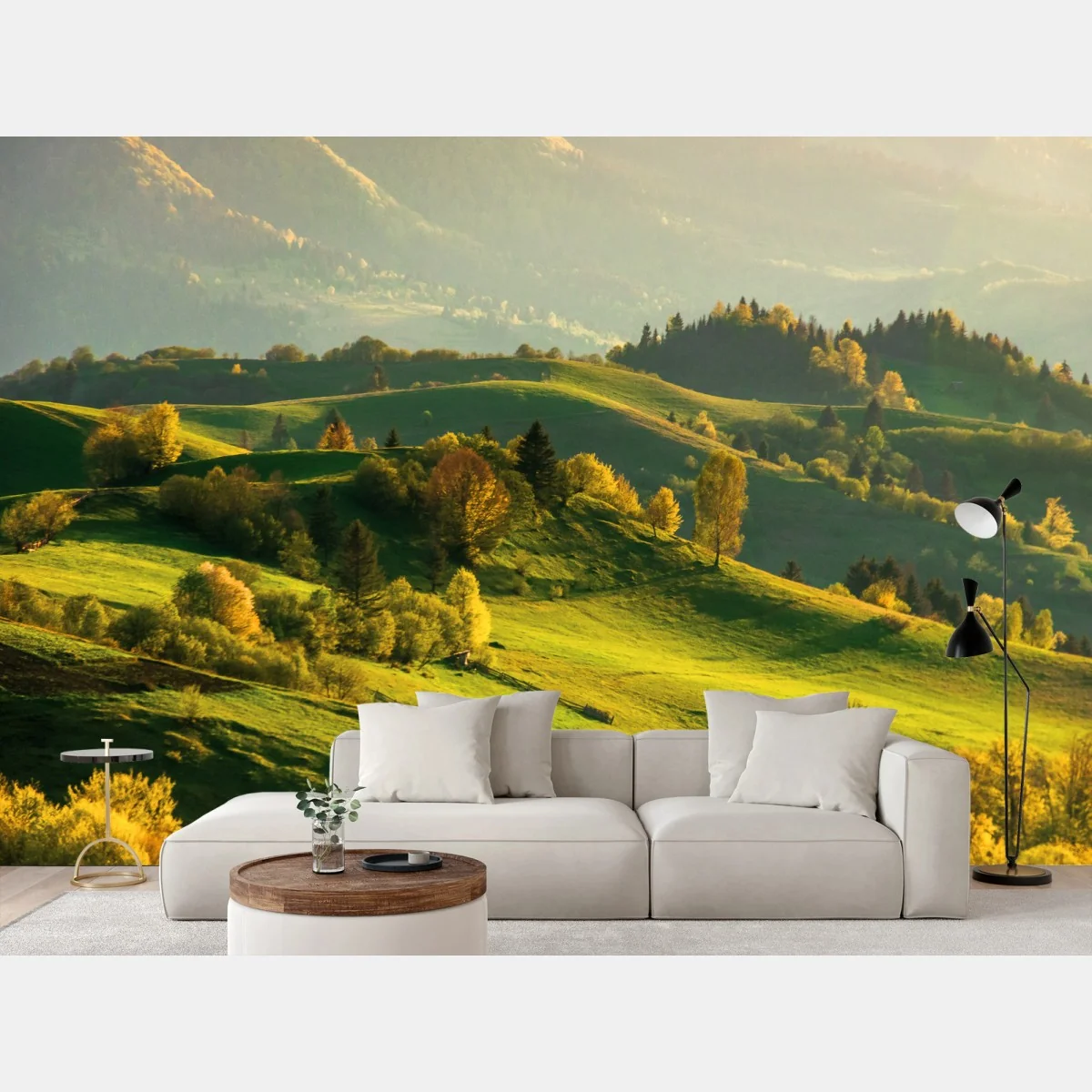 Papier peint douceur des collines au coucher du soleil – Wallnifity® Papier peint douceur des collines au coucher du soleil – Wallnifity®