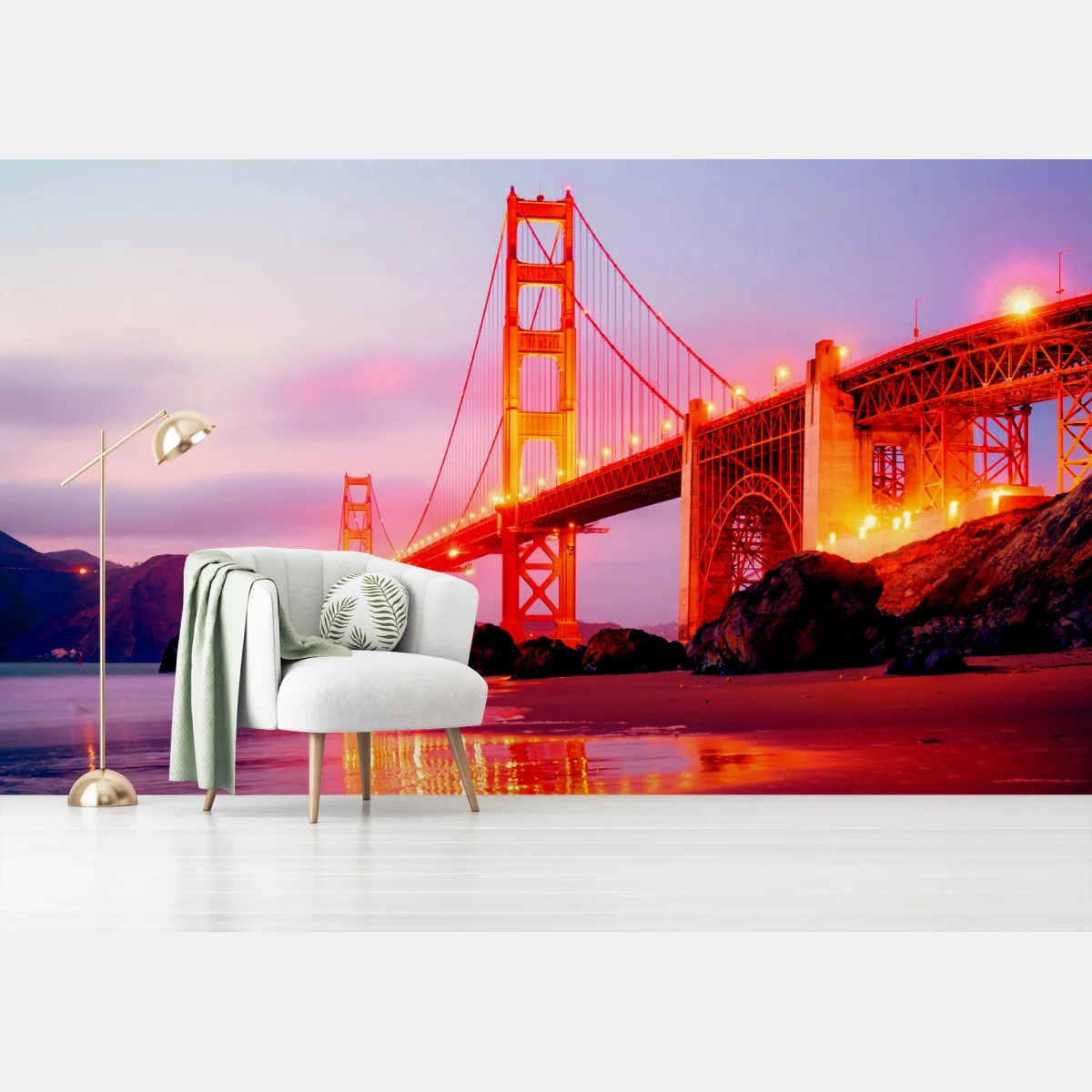 Papier peint coucher de soleil sur le Golden Gate – Wallnifity® Papier peint coucher de soleil sur le Golden Gate – Wallnifity®