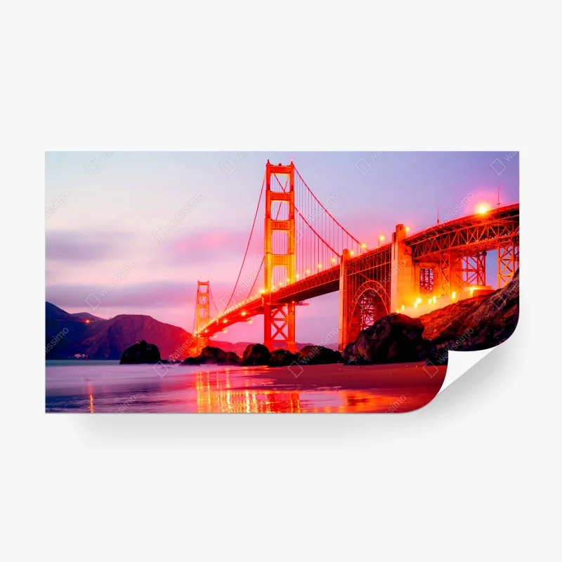 Papier peint coucher de soleil sur le Golden Gate – Wallnifity® Papier peint coucher de soleil sur le Golden Gate – Wallnifity®