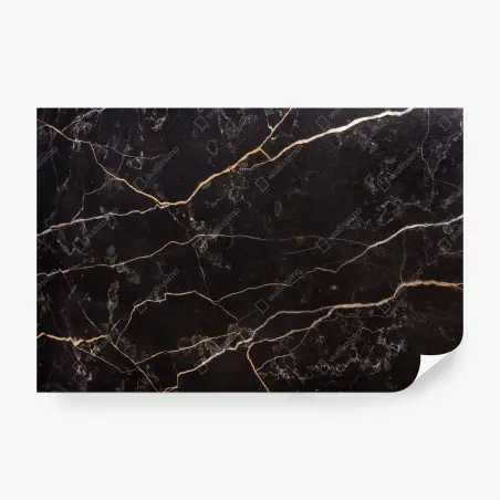 Papier peint marbre noir aux veines dorées – Wallnifity®