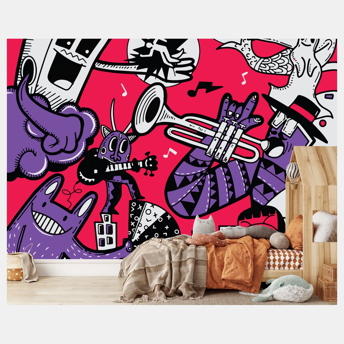 Papier peint orchestre de monstres pop et fantaisie – Wallnifity®