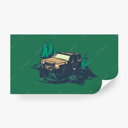 Papier peint aventure tout-terrain en forêt – Wallnifity®