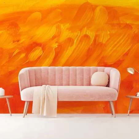 Papier peint abstraction lumineuse orange et jaune – Wallnifity®