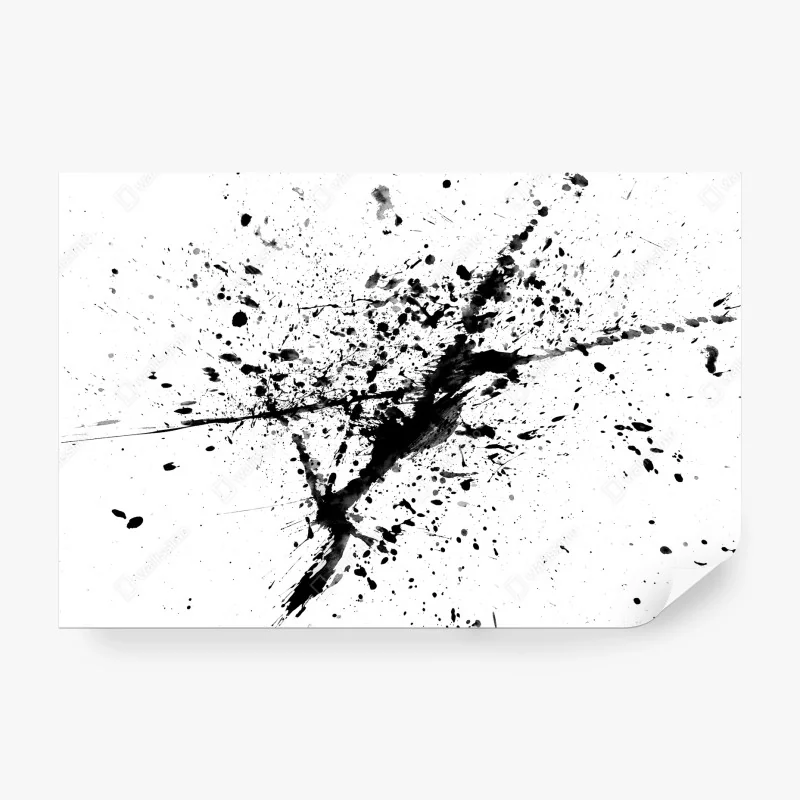 Papier peint éclaboussures d'encre monochrome – Wallnifity®