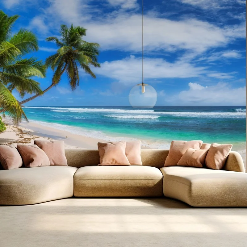 Papier peint paradis tropical au bord de l'océan – Wallnifity® Papier peint paradis tropical au bord de l'océan – Wallnifity®