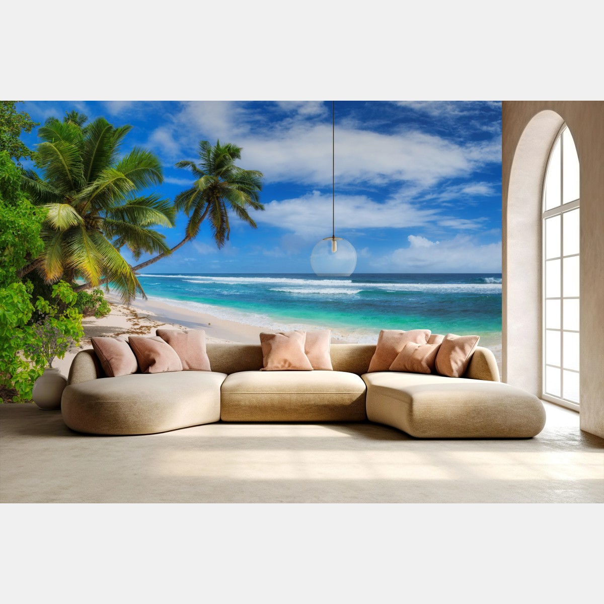 Papier peint paradis tropical au bord de l'océan – Wallnifity® Papier peint paradis tropical au bord de l'océan – Wallnifity®