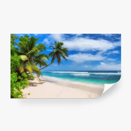 Papier peint paradis tropical au bord de l'océan – Wallnifity®