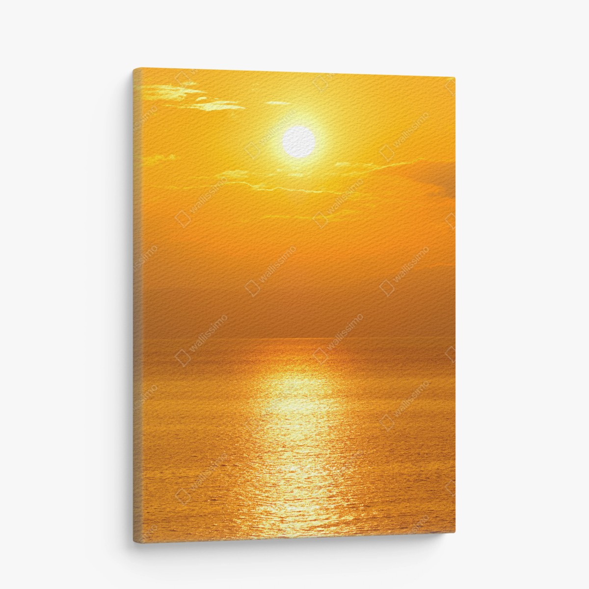 Tableau sur toile reflet doré sur l'océan au coucher du soleil – Wallnifity®