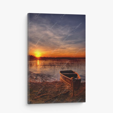 Tableau sur toile coucher de soleil au bord du lac – Wallnifity®