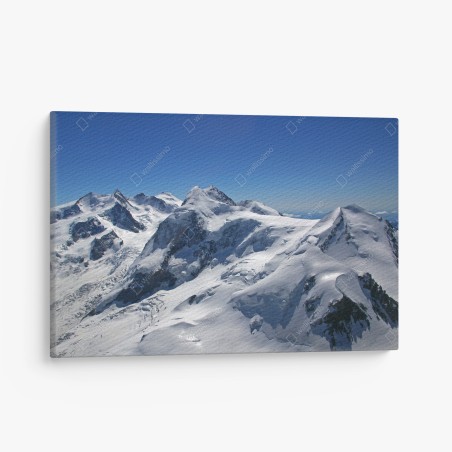 Tableau sur toile cimes enneigées sous un ciel bleu – Wallnifity®
