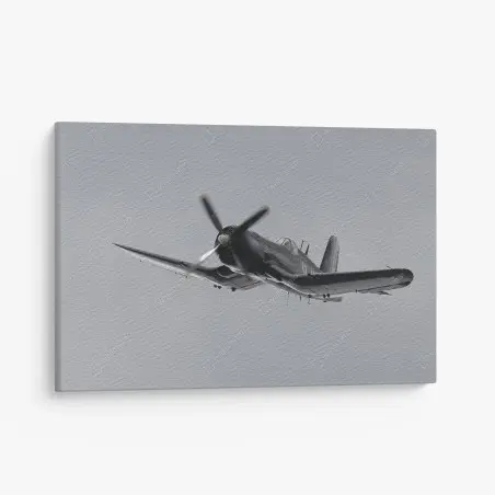 Tableau sur toile avion de chasse vintage en plein vol – Wallnifity®