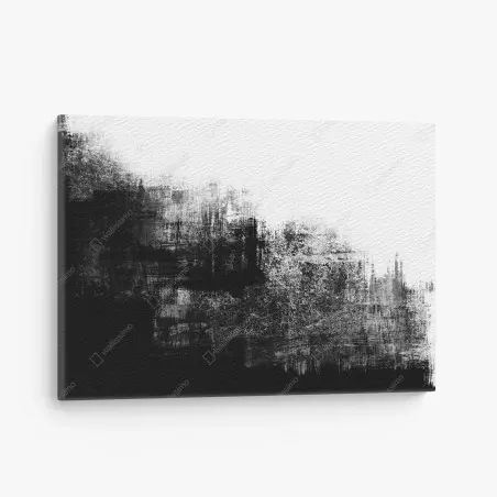 Tableau sur toile composition abstraite grunge noir et blanc texturée – Wallnifity®