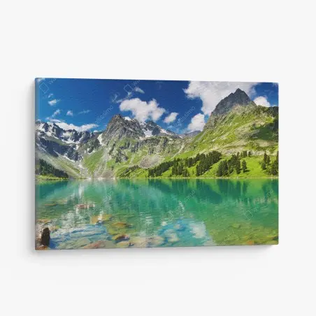 Tableau sur toile lac turquoise des montagnes d'Altai – Wallnifity®