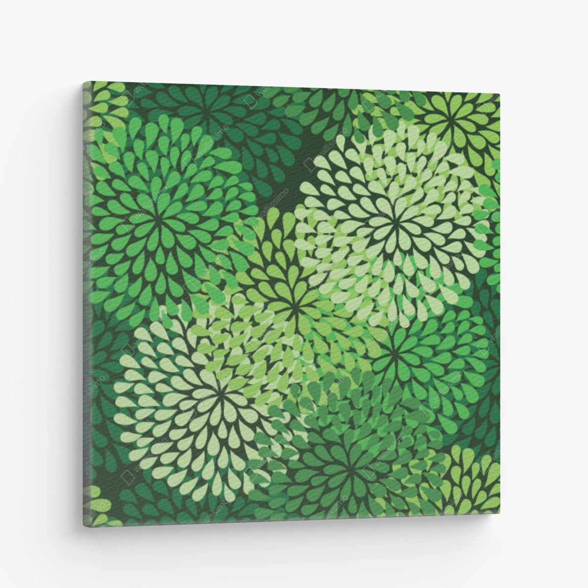 Tableau sur toile bouquets graphiques de feuilles vertes – Wallnifity®
