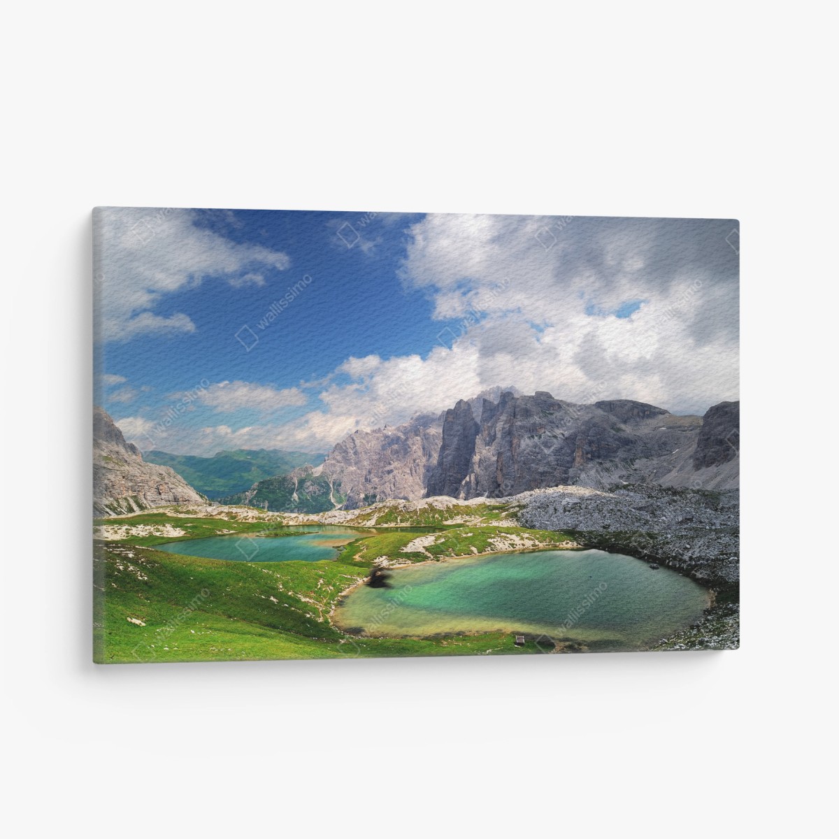 Tableau sur toile paysage alpin aux lacs turquoise et sommets rocheux – Wallnifity®