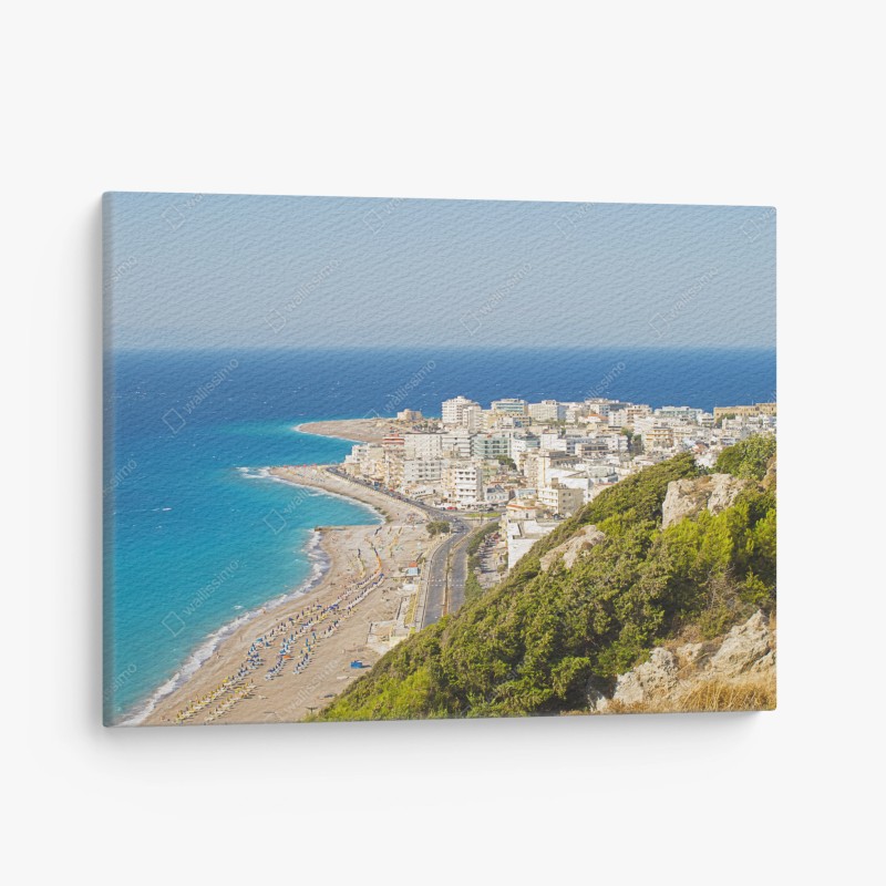 Tableau sur toile vue panoramique de Rhodes et de la mer Égée – Wallnifity®