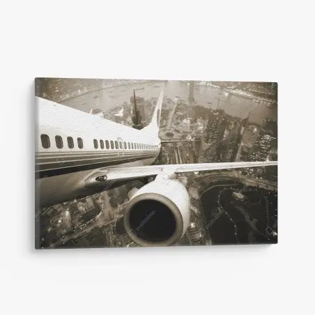 Tableau sur toile voyage aérien au-dessus de la ville – Wallnifity®