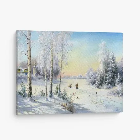 Tableau sur toile silence hivernal au lac gelé – Wallnifity®