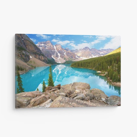 Tableau sur toile reflet turquoise des montagnes – Wallnifity®