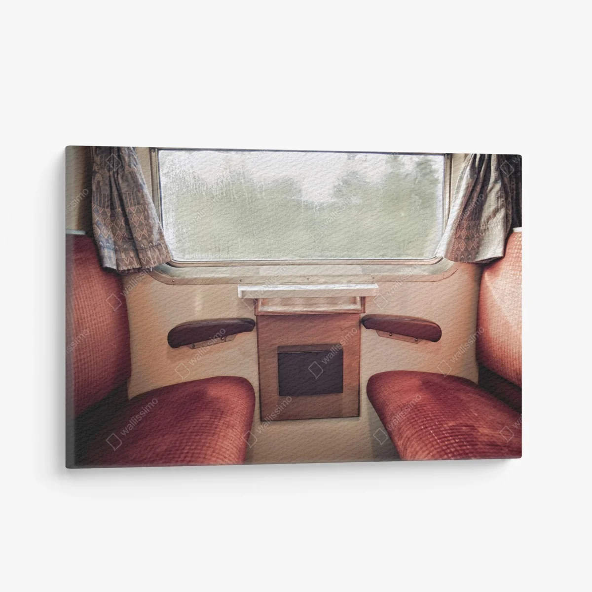 Tableau sur toile calme rétro : cabine de train sous la pluie – Wallnifity® Tableau sur toile calme rétro : cabine de train sous la pluie – Wallnifity®