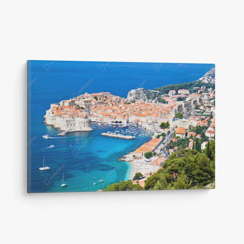 Tableau sur toile vue panoramique de Dubrovnik sur la mer Adriatique – Wallnifity®