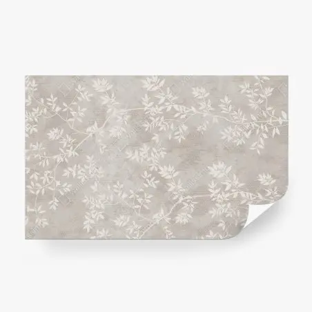 Papier peint FEUILLE BEIGE BOTANIQUE SUBTIL ÉLÉGANT POUR CHAMBRE – Wallnifity®