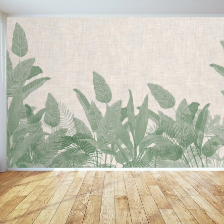Papier peint VERT FEUILLES BOTANIQUE PLANTES NATURE POUR SALON – Wallnifity®