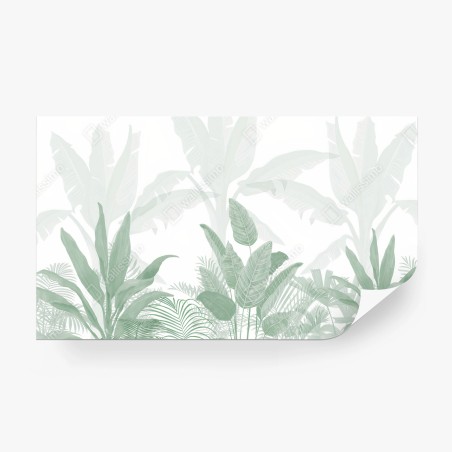 Papier peint VERT FEUILLE PLANTE TROPICAL JUNGLE POUR SALON – Wallnifity®