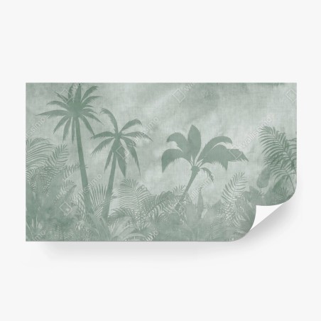 Papier peint PALMIER JUNGLE BOTANIQUE VERT FEUILLE POUR SALON – Wallnifity®