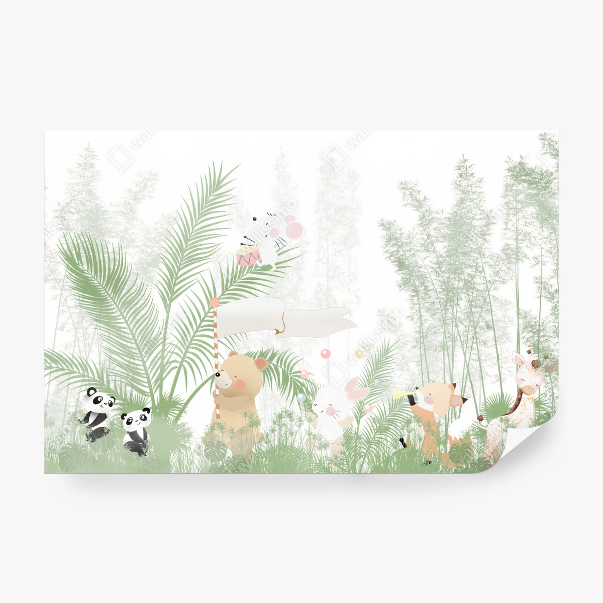 Papier peint OURS PANDA LAPIN DOUX JOLI POUR LA CHAMBRE D'ENFANT – Wallnifity®
